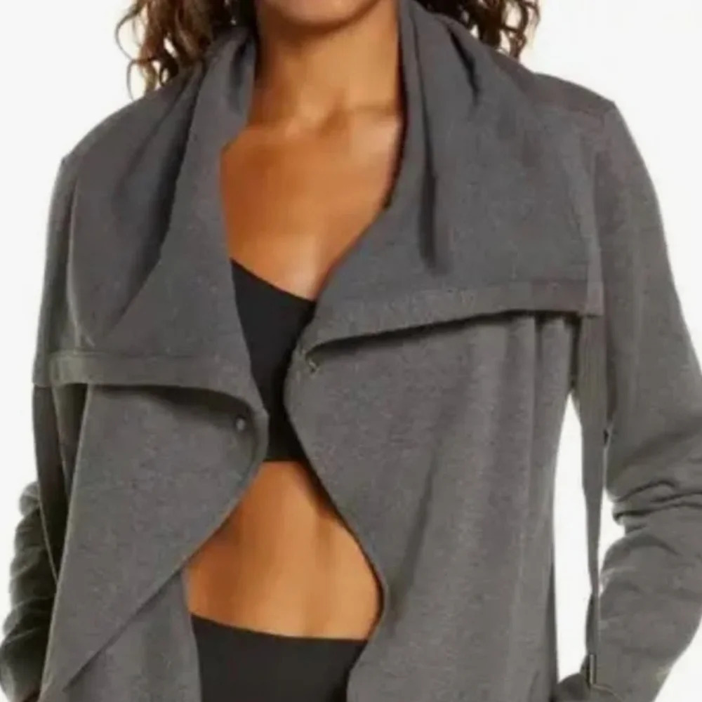 Zella Gray Drape Front Jacket